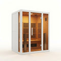 2 Person Extendable FAR Infrared Sauna for Home, Hemlock Wood Low EMF 6 Carbon Heaters Indoor Saunas with LED Lights, Bluetooth Speaker, Digital Control Panel, and Seating Bench