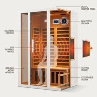 2 Person Extendable FAR Infrared Sauna for Home, Hemlock Wood Low EMF 6 Carbon Heaters Indoor Saunas with LED Lights, Bluetooth Speaker, Digital Control Panel, and Seating Bench — How It Works