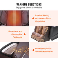Full Body Massage Chair Zero Gravity 3D Shiatsu Recliner Sl-Track Heat, AI Voice