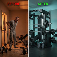 Home Gym Smith Machine Cable Crossover Weightlifting Sports Training — Before & After