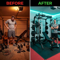 Home Gym Smith Machine Cable Crossover Weightlifting Sports Training — Before & After