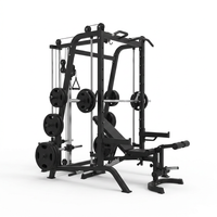 Home Gym Smith Machine Cable Crossover Weightlifting Sports Training — Studio Shot
