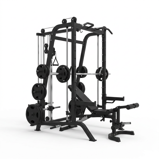 Home Gym Smith Machine Cable Crossover Weightlifting Sports Training — Studio Shot
