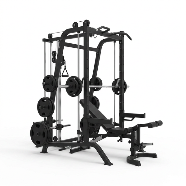 Home Gym Smith Machine Cable Crossover Weightlifting Sports Training — Studio Shot