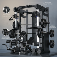 Home Gym Smith Machine Cable Crossover Weightlifting Sports Training — infographic