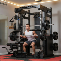 Home Gym Smith Machine Cable Crossover Weightlifting Sports Training — Lifestyle